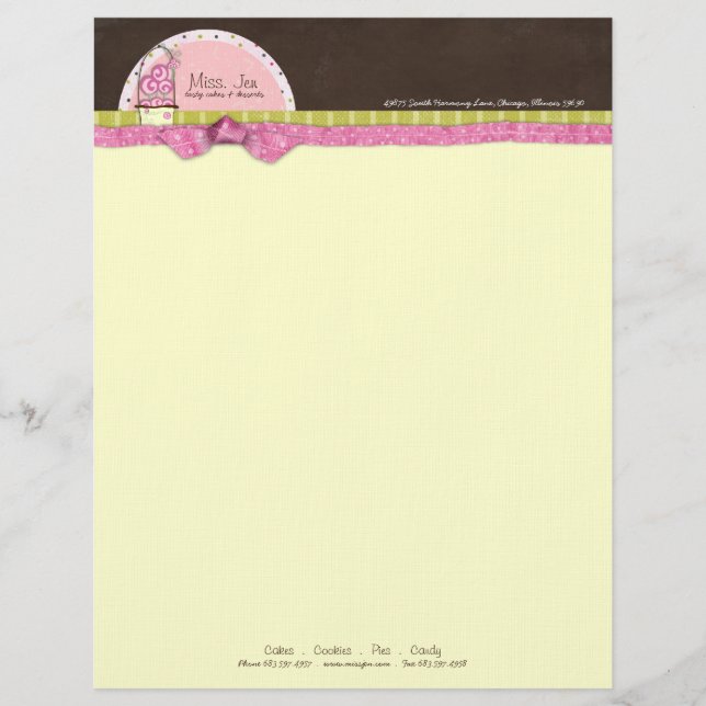 Fröken. Jen Basket Letterhead Brevhuvud (Framsida)