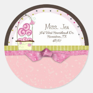 Fröken. Jen Candy Mailing Label Stickers Runt Klistermärke