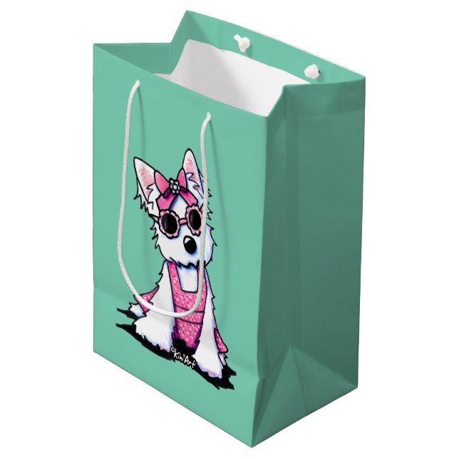 Fröken Olivia Westie KiniArt Gift Bag (Framsidan Vinklad)