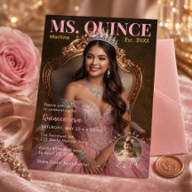 Fröken Quince Elegant Rosa Femtonårsfirande