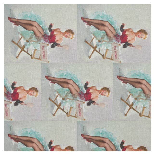 Fröken Sylvania Pin-Up Flicka Tyg (Provkarta)