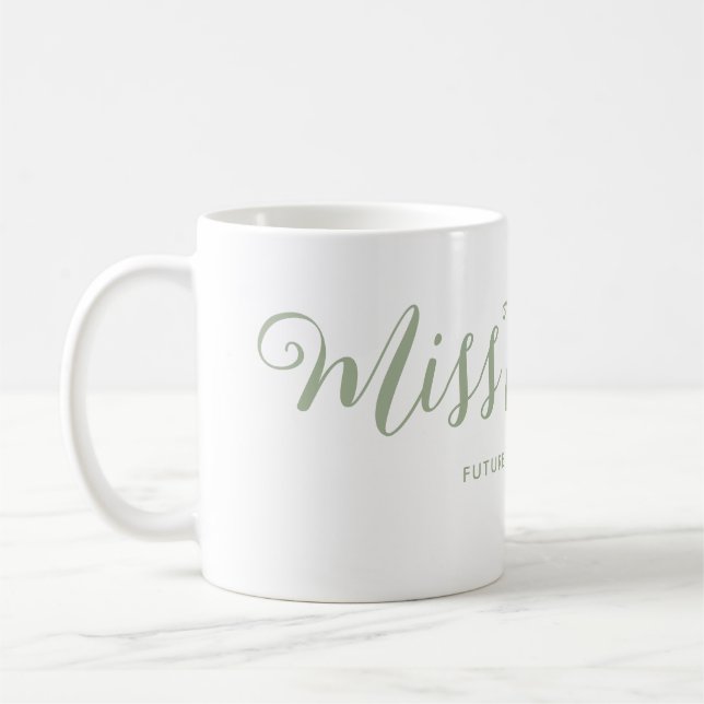 Fröken till Mrs Modern Boho Script Sängkammarparty Kaffemugg (Vänster)