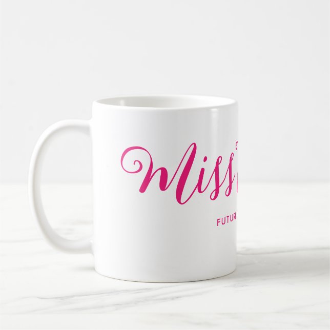 Fröken till Mrs Modern Boho Script Senterenter Kaffemugg (Vänster)