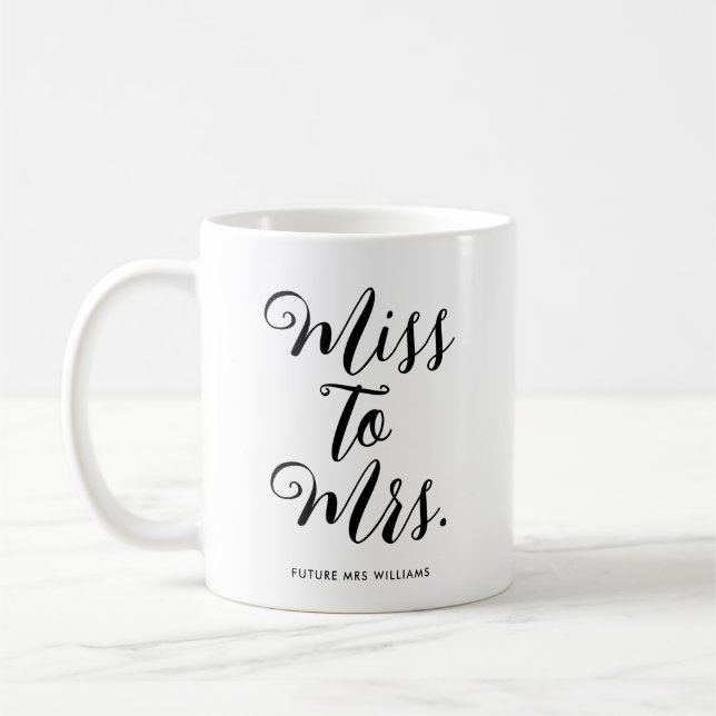 Fröken till Mrs Modern Bröllopsdusch Möhippa Kaffemugg (Vänster)