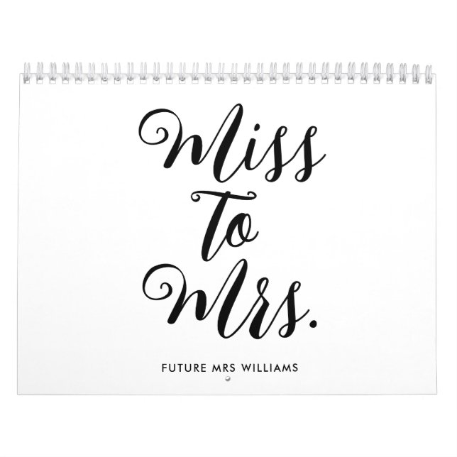 Fröken till Mrs Modern Bröllopsdusch Möhippa Kalender (Omslag)