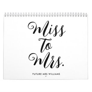 Fröken till Mrs Modern Bröllopsdusch Möhippa Kalender