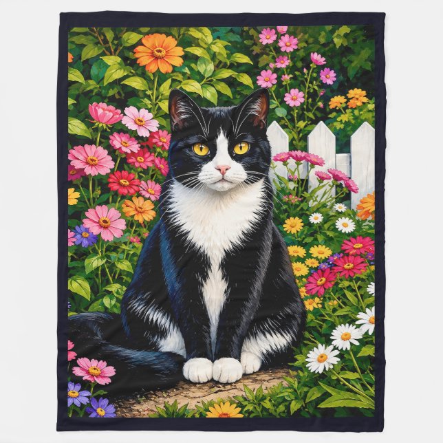Fröken Zina ,katt  Fleecefilt (Framsidan)
