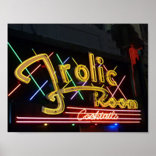 Frolic rumcocktailbarneon undertecknar poster