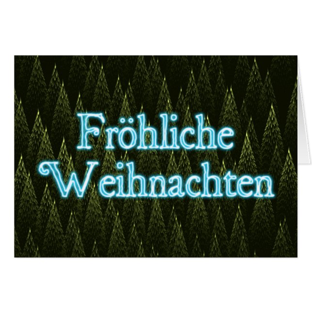 Froliche Weihnachten - Conifers Hälsningskort (Framsidan Horizontal)
