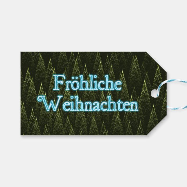 Froliche Weihnachten - Conifers Presentetikett (Framsidan (Horisontell))
