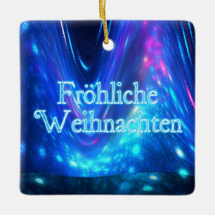 Froliche Weihnachten - Qaanaaq - norra Ljus Julgransprydnad Keramik