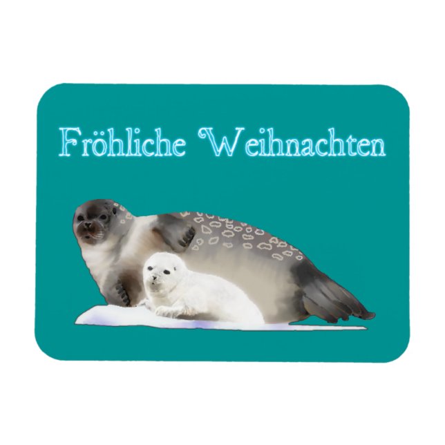 Froliche Weihnachten - Ringförsegling Magnet (Horisontell)