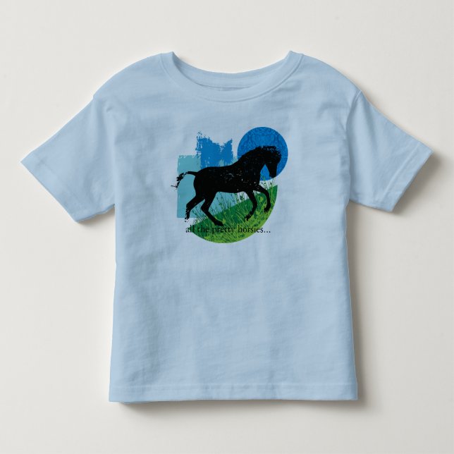 Frolicking Horse Design Tee Shirt (Framsida)