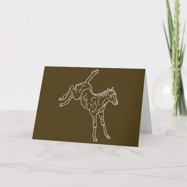 Frolicking Horse Foal - transparent linje. Kort (Framsida)