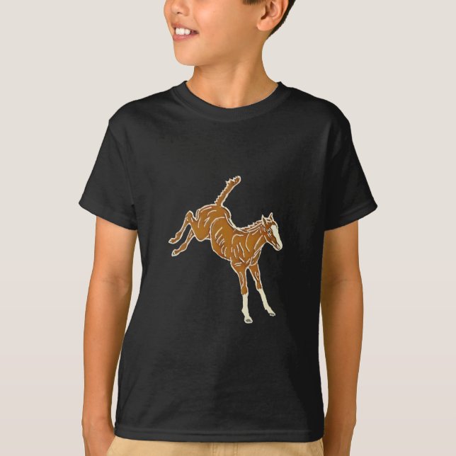 Frolicking Horse Foal - transparent multi-färg. T Shirt (Framsida)