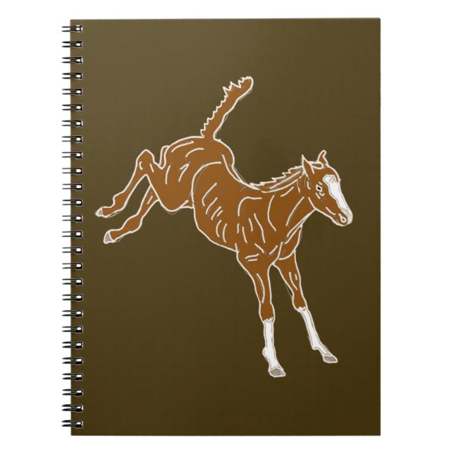 Frolicking Horse Foal - transparent uni-färg. Anteckningsbok (Framsidan)