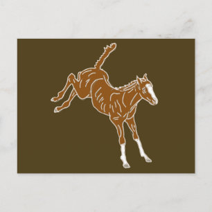 Frolicking Horse Foal - transparent uni-färg. Vykort