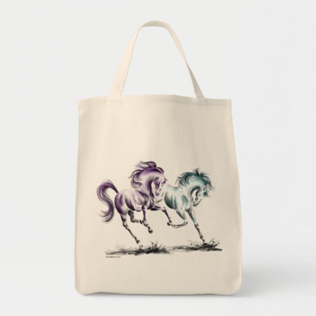Frolicking Racing Wild Horses Tygkasse (Framsidan)
