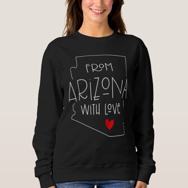 From Arizona with love State Map husband wife Vale T Shirt (Framsida)