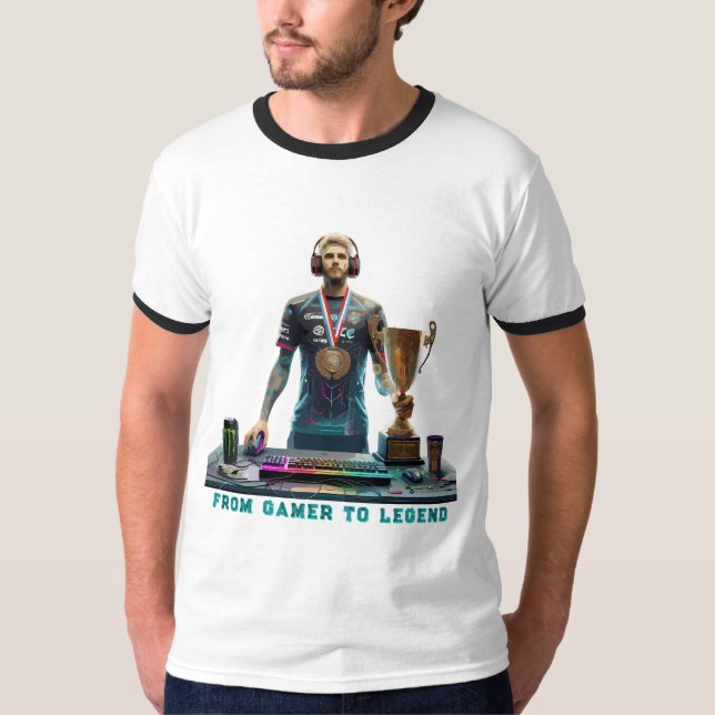 From Gamer To Legend Esports Champion Shirt T (Framsida)