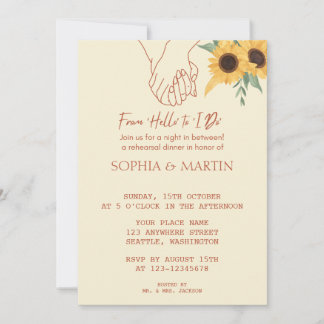 From ‘Hello’ to ‘I Do’ Rehearsal Dinner Invitation Inbjudningar