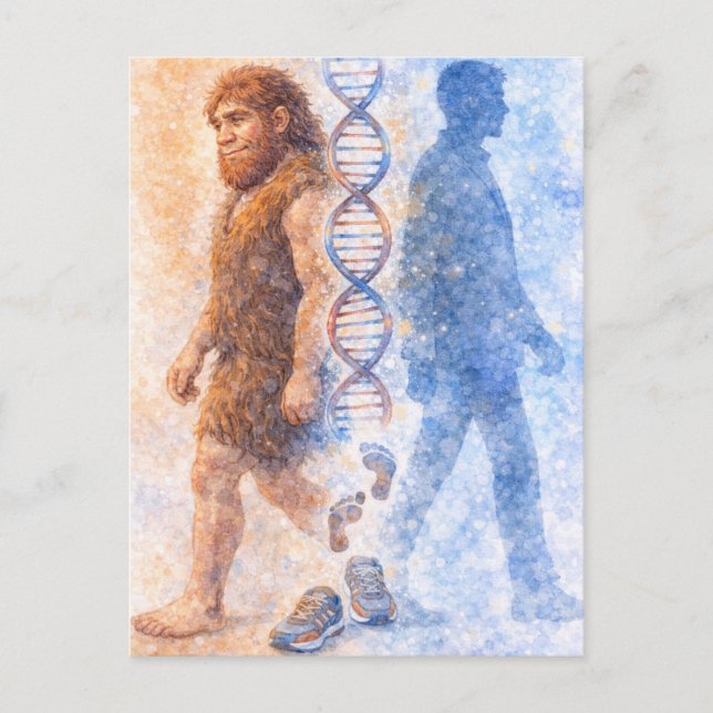 From Neanderthal to Modern Human Postcard Helg Vykort (Framsida)
