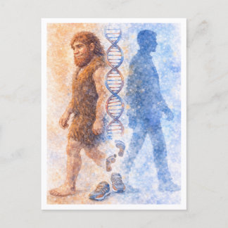 From Neanderthal to Modern Human Postcard Helg Vykort