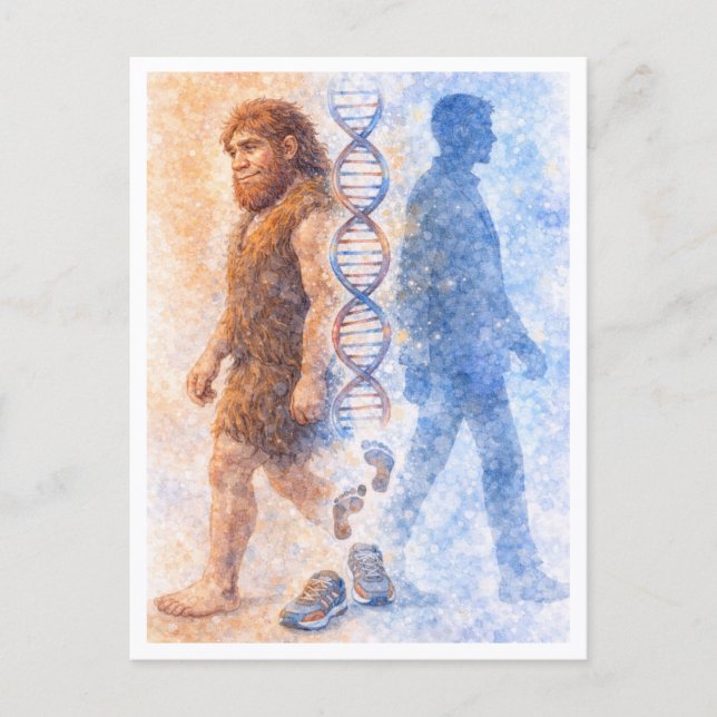 From Neanderthal to Modern Human Postcard Helg Vykort (Framsida)