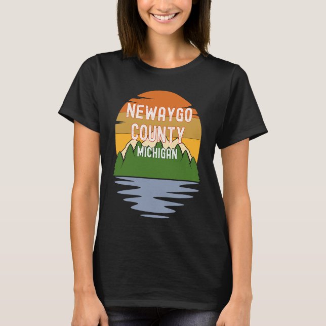 From Newaygo County Michigan Vintage Sunset T Shirt (Framsida)