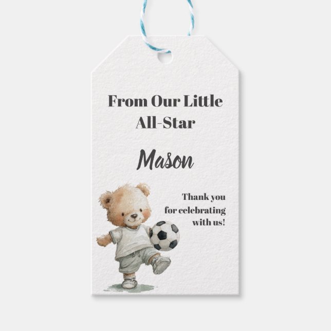 From Our Little All-Star • Custom Baby Shower Presentetikett (Framsidan)