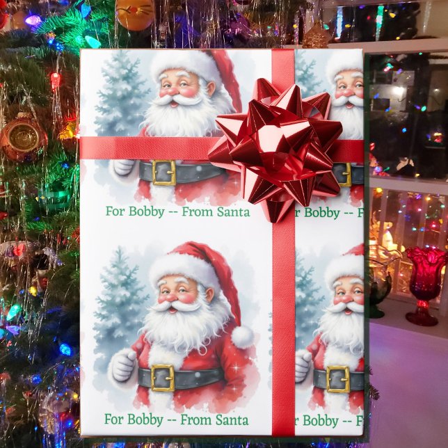 From Santa Claus Add Child's Name Christmas Roll Presentpapper (Skapare uppladdad)