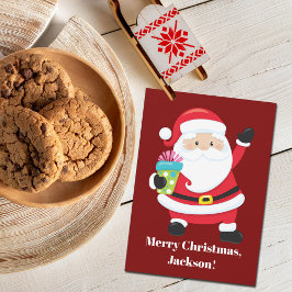 From Santa Red Personalized Kids Christmas Kort