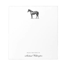 From The Desk Of | Elegant Horse Equestrian Name Anteckningsblock