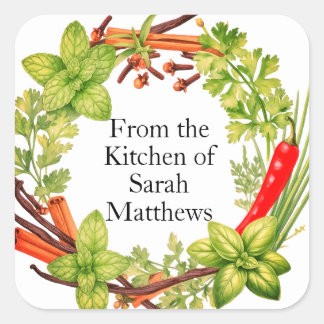 From the kitchen of stickers fyrkantigt klistermärke