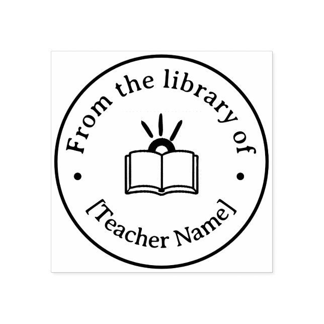 From The Library Of Custom Book Teacher Classroom  Stämpel (Tryck)