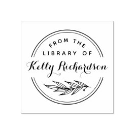 From The Library Of | Hand Drawn Branch & Script Stämpel