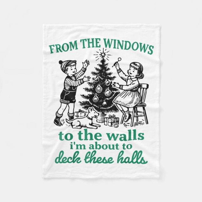 From The Windows To The Walls Funny Christmas Tree Fleecefilt (Framsidan)