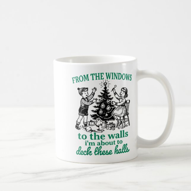 From The Windows To The Walls Funny Christmas Tree Kaffemugg (Höger)
