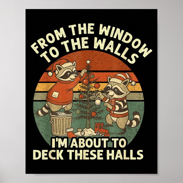From The Windows To The Walls Funny Retro Raccoon  Poster (Framsidan)