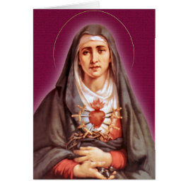 Fromheten för sju sorger den välsignade hälsningskort