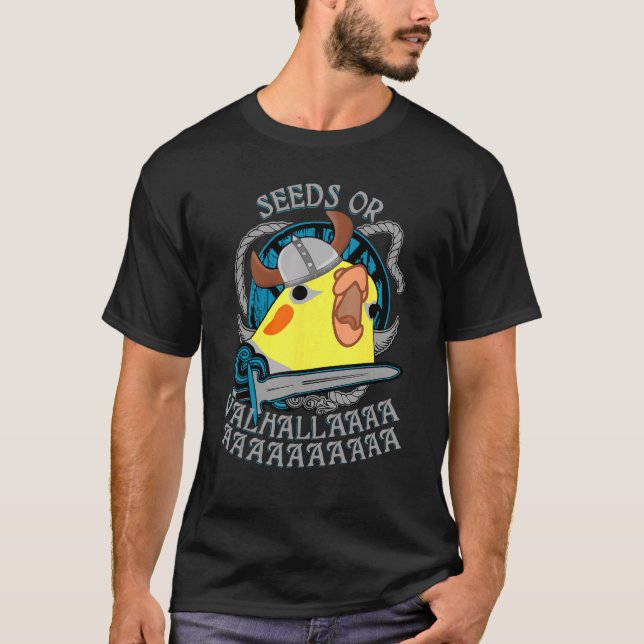 Frön eller Valhalla Birb Meme Viking Cockatiel Par T Shirt (Framsida)