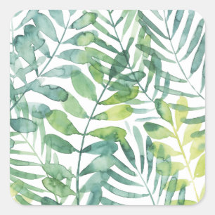 Frond Waltz - Handflatan Frond Löv Fyrkantigt Klistermärke