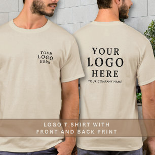 Front and Back Business Logotyp Company Namn Promo T Shirt