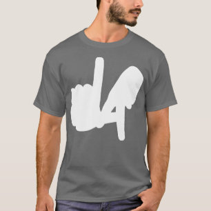 Front and Back LA Händer Silhouette White T Shirt
