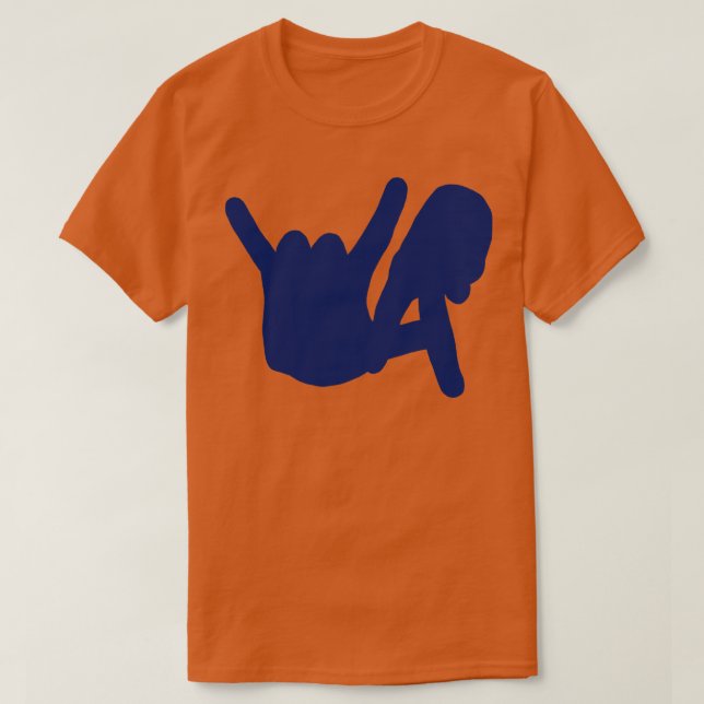 Front and Back LA Sten Silhouette Blue T Shirt (Design framsida)