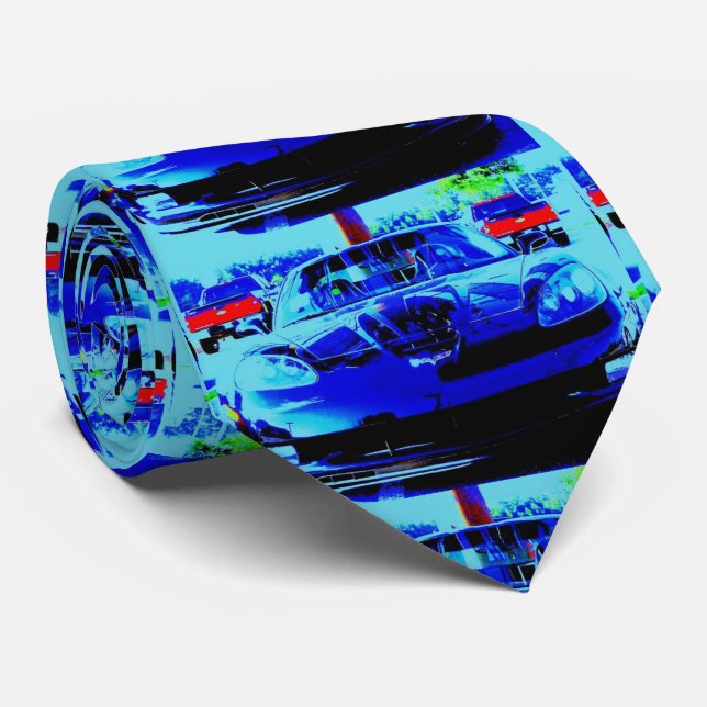 Front avslutar och huvan av en svart & slösar slips (Rullad)