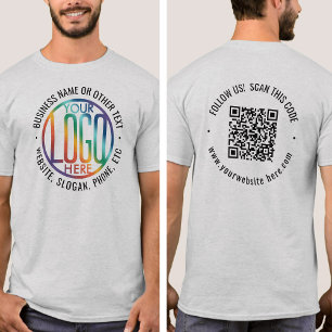 Front Back Anpassningsbar Prated Business Logotyp T Shirt