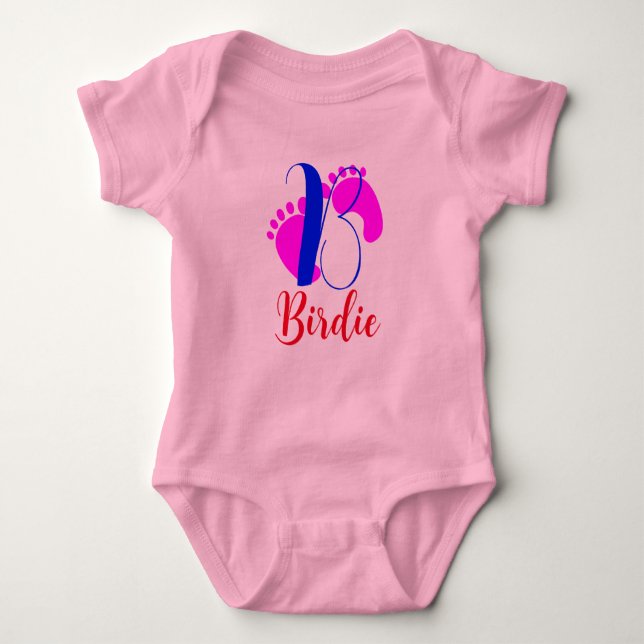 Front & Back Design - nyfödd Brev & Namn Girl T Shirt (Framsida)