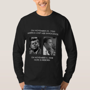 FRONT/BACK JFK till den OBAMA/delen JFK "frågar T Shirt