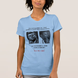 FRONT/BACK JFK till den OBAMA/delen JFK "frågar Tee Shirt